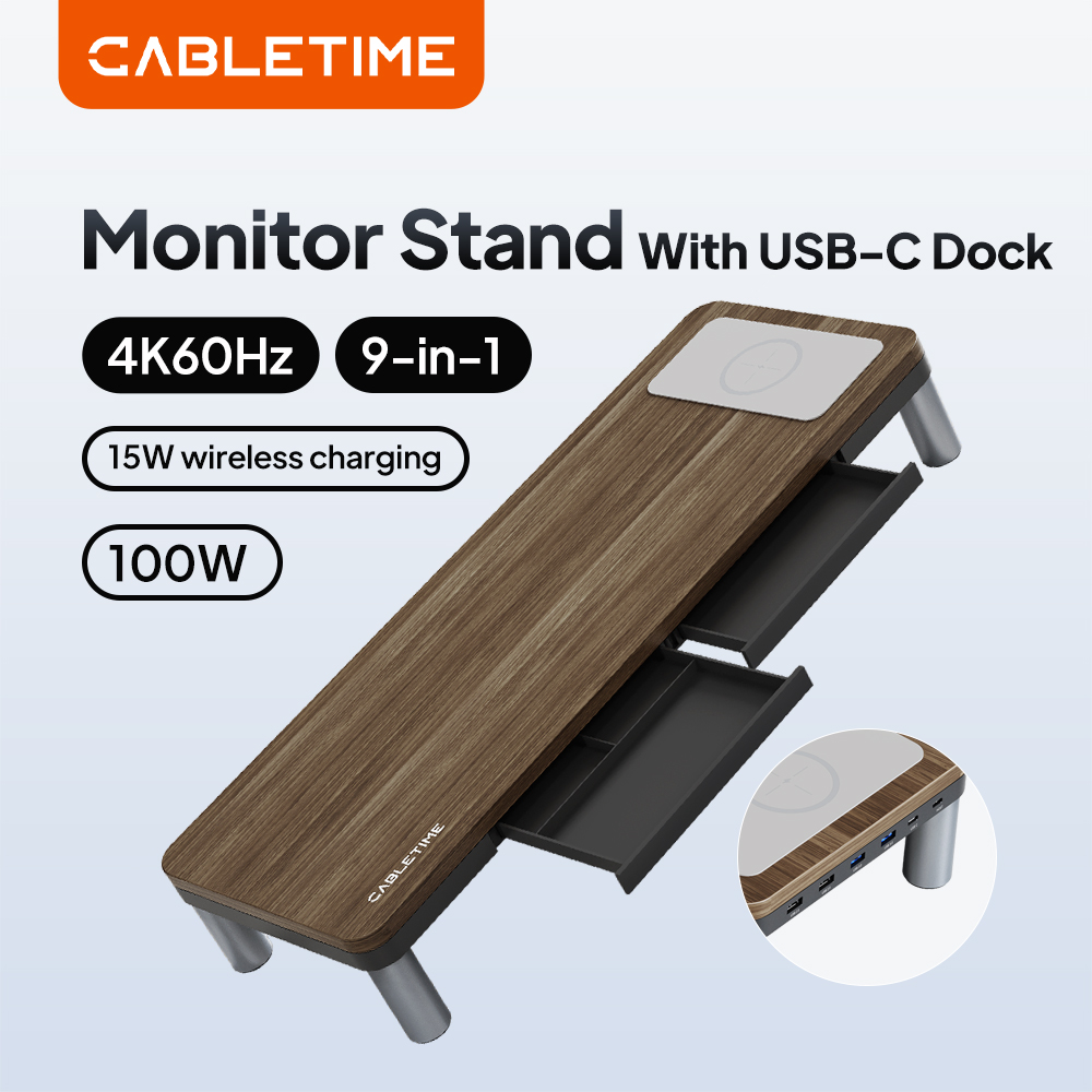 Desk Setup Macbook - Suporte para Monitor CABLETIME com Hub