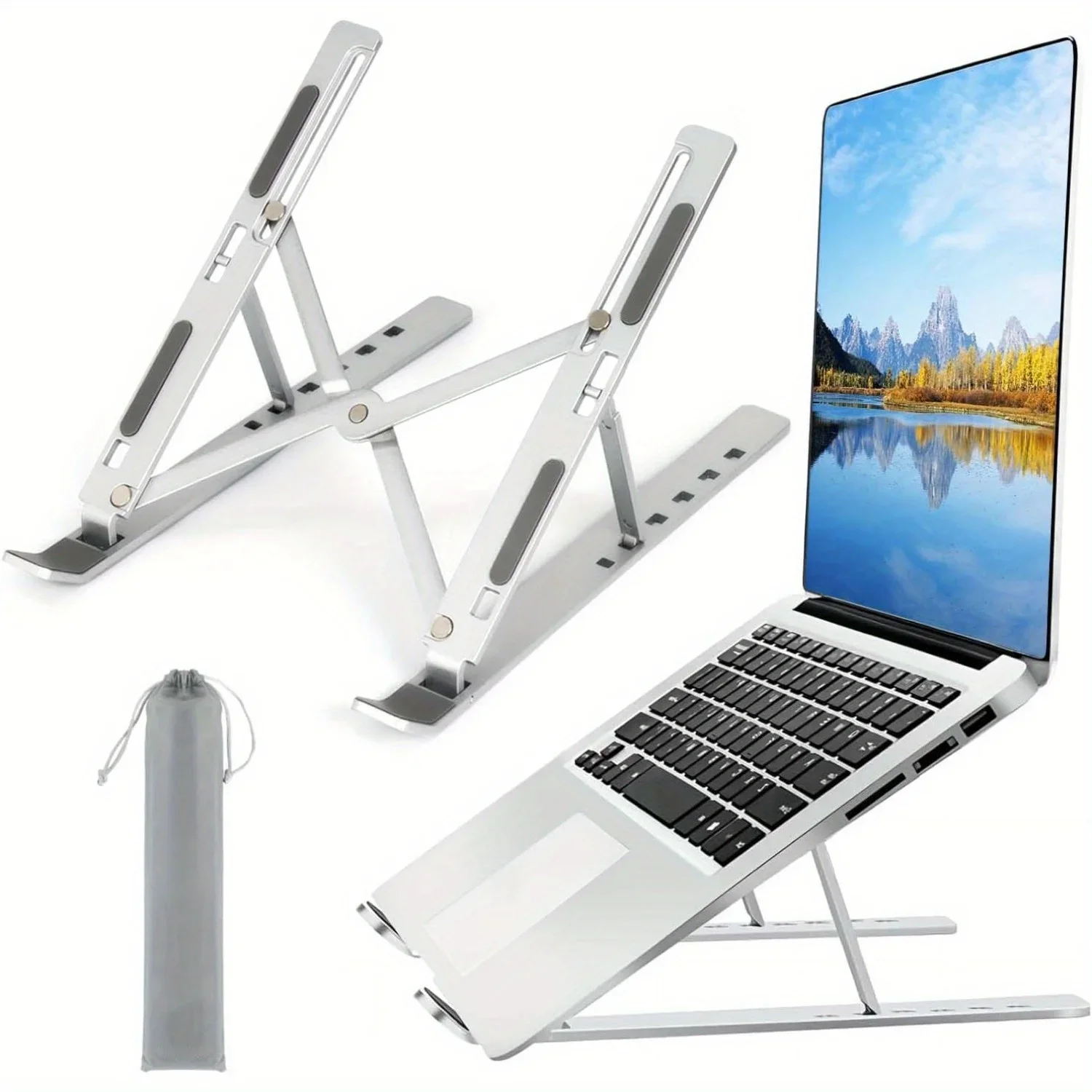 Desk Setup Macbook - Suporte Ergonômico Dobrável de Alumínio para