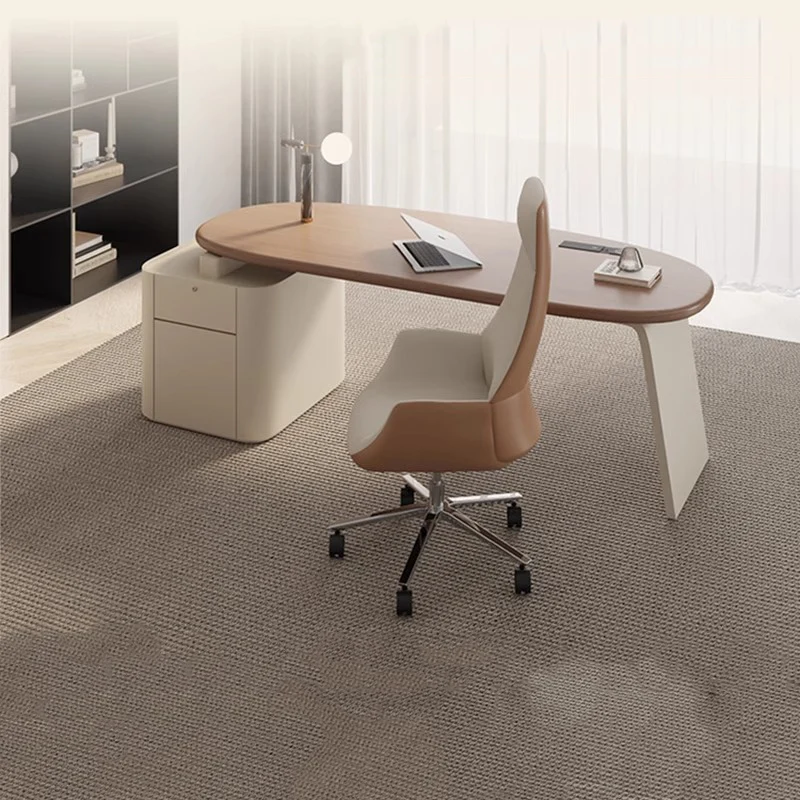 Desk Setup L Shaped - Quarto notebook mesa arquivo armários gavetas