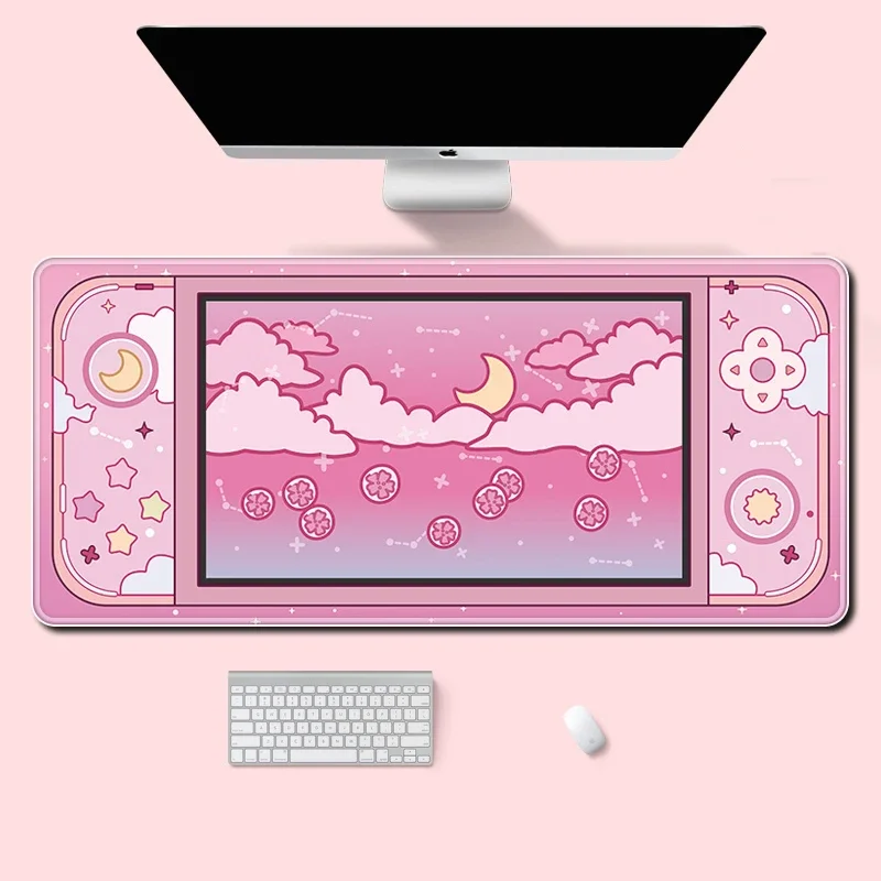 Desk Setup Accessories Aesthetic - Lua e estrelas grande tapete de