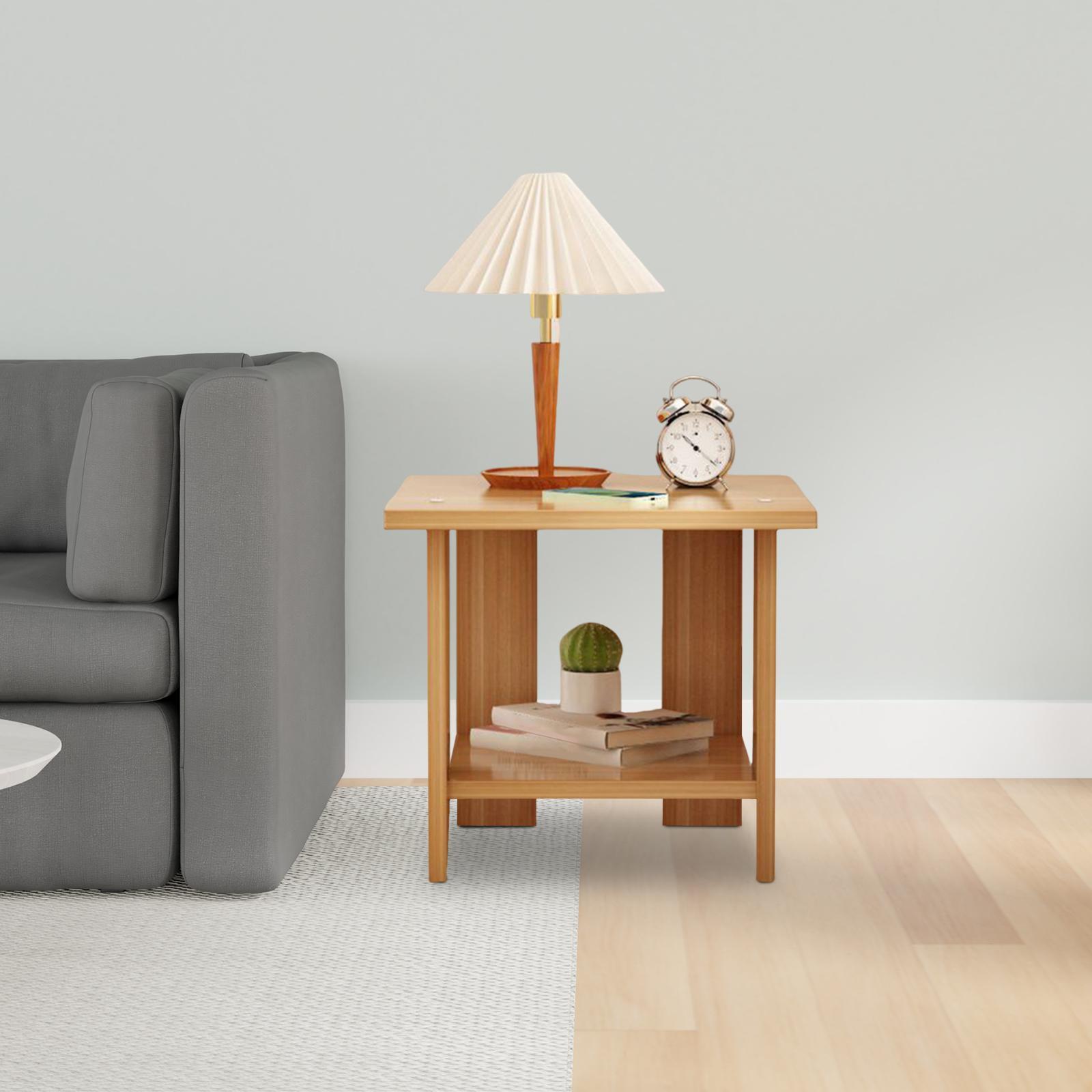 Desk Setup Ideas - Mesa lateral de madeira com camadas