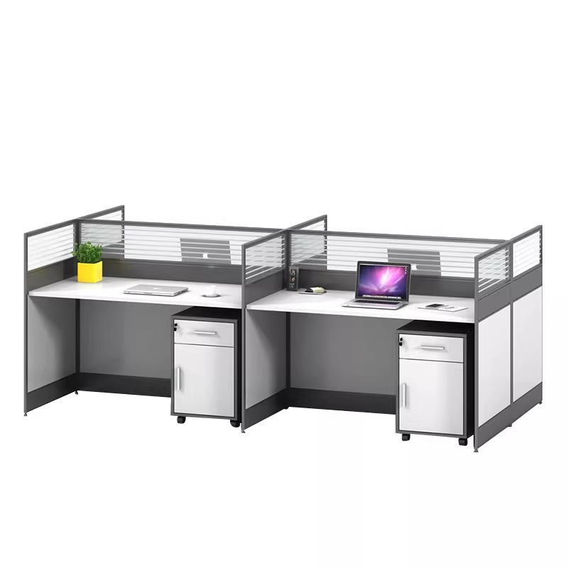 Desk Setup L Shaped - Mesa de Escritório Branca para 2,