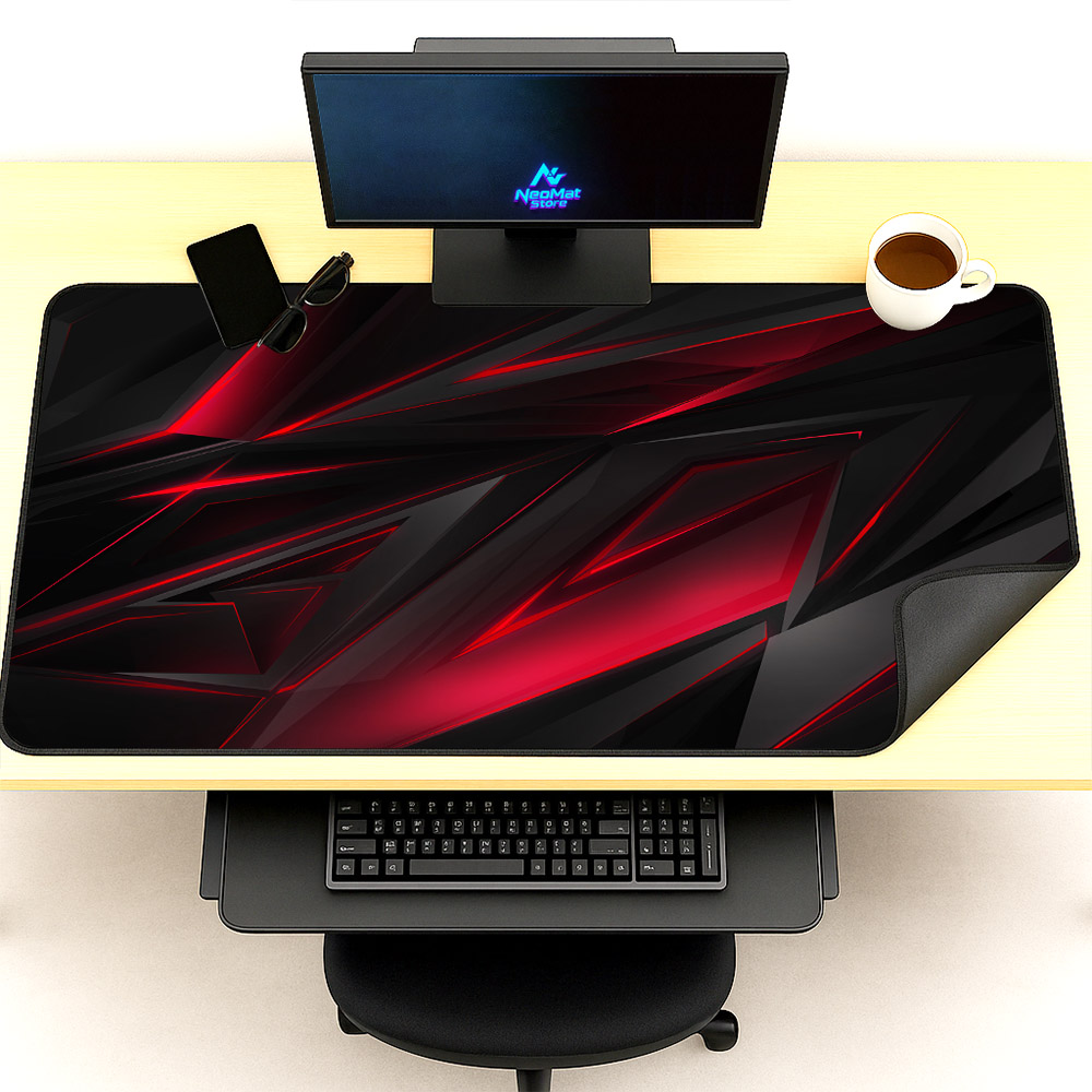 Desk Setup Red - Xxxl mouse pad gamer configuração decoração