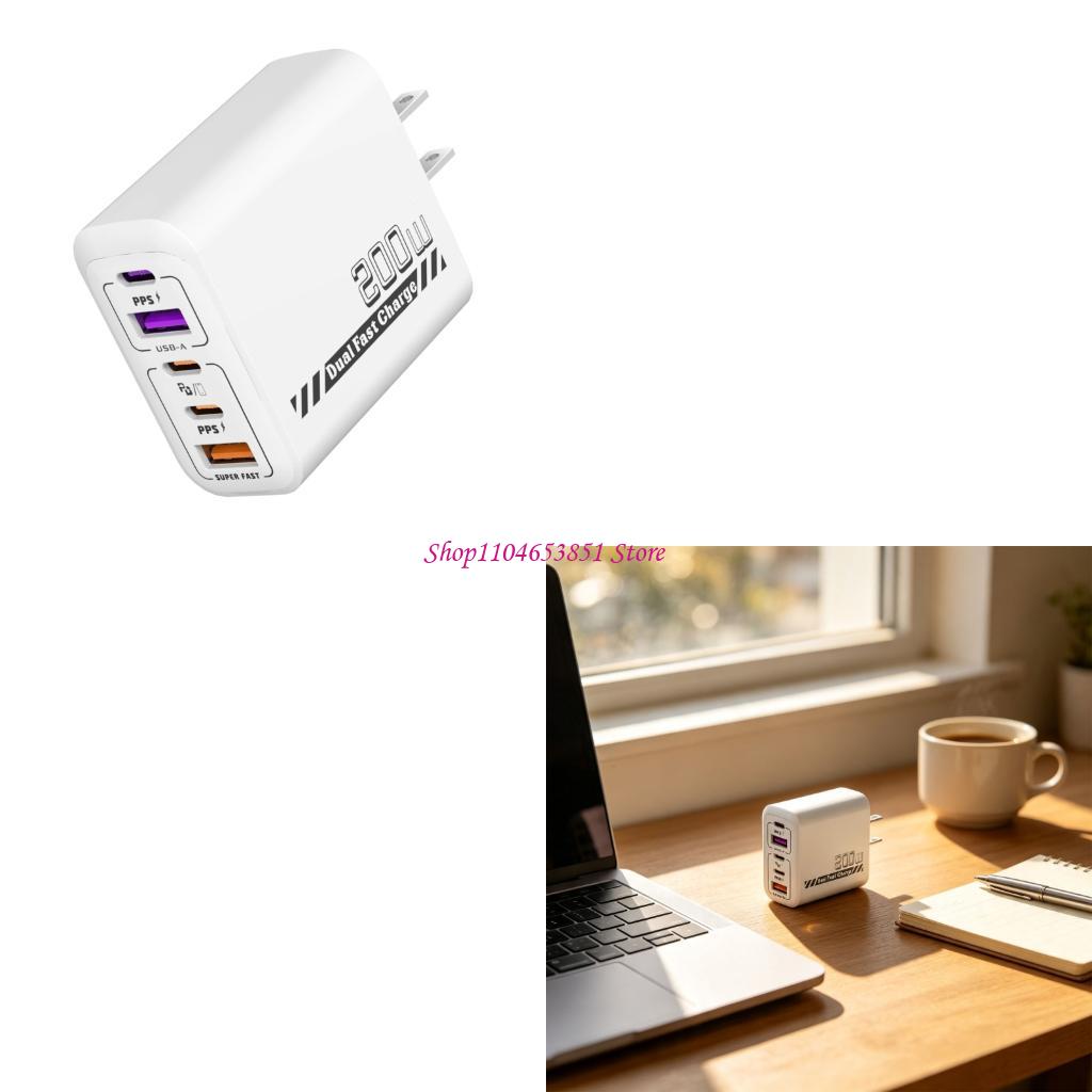 Desk Setup Tablet - Carregador rápido 5 portas 200 W