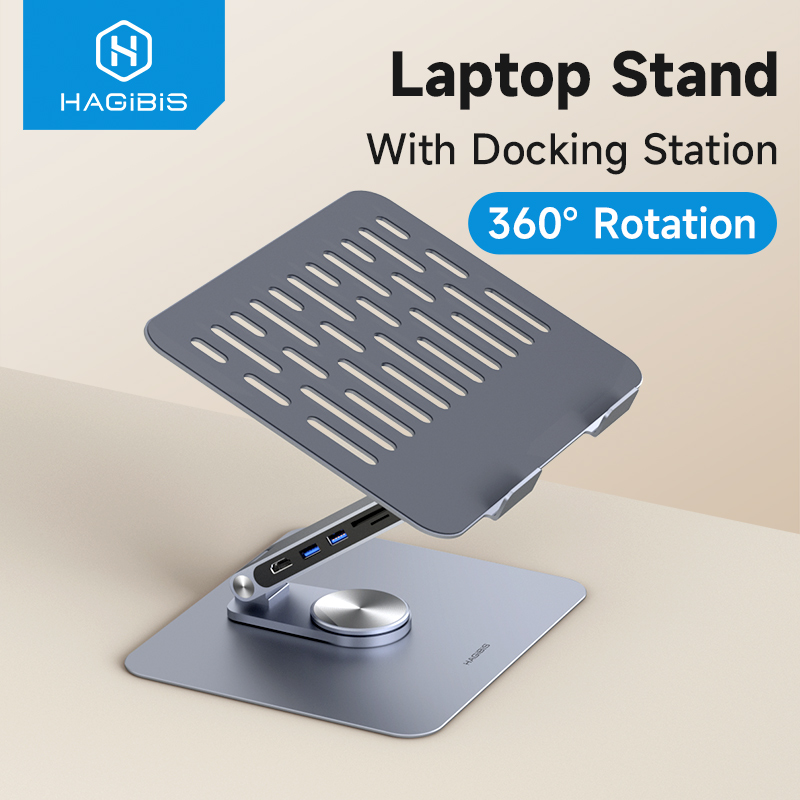 Desk Setup Macbook - Hagibis-Suporte de alumínio ajustável para laptop,