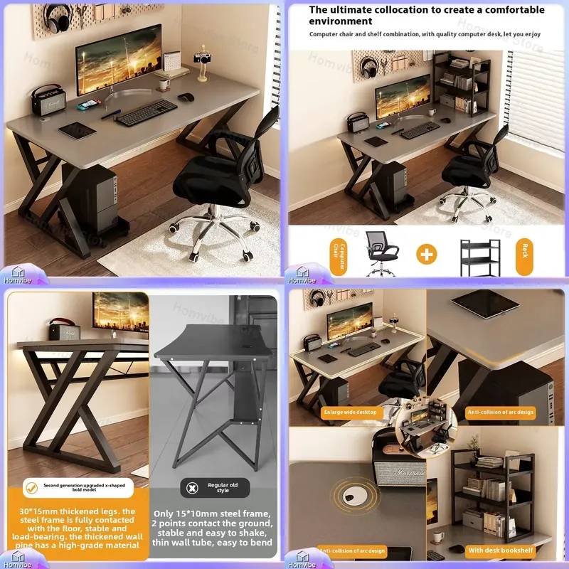Desk Setup L Shaped - Mesa de Computador Moderna de Madeira