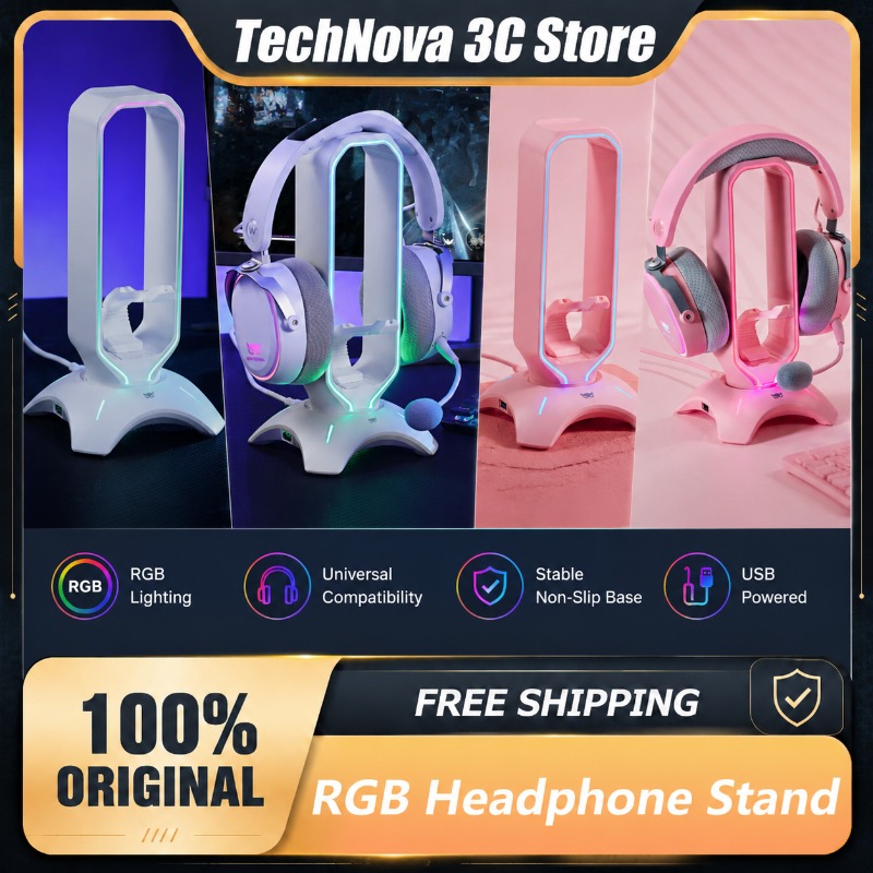 Desk Setup Headphone Stand - Suporte para Headset RGB Waizowl com