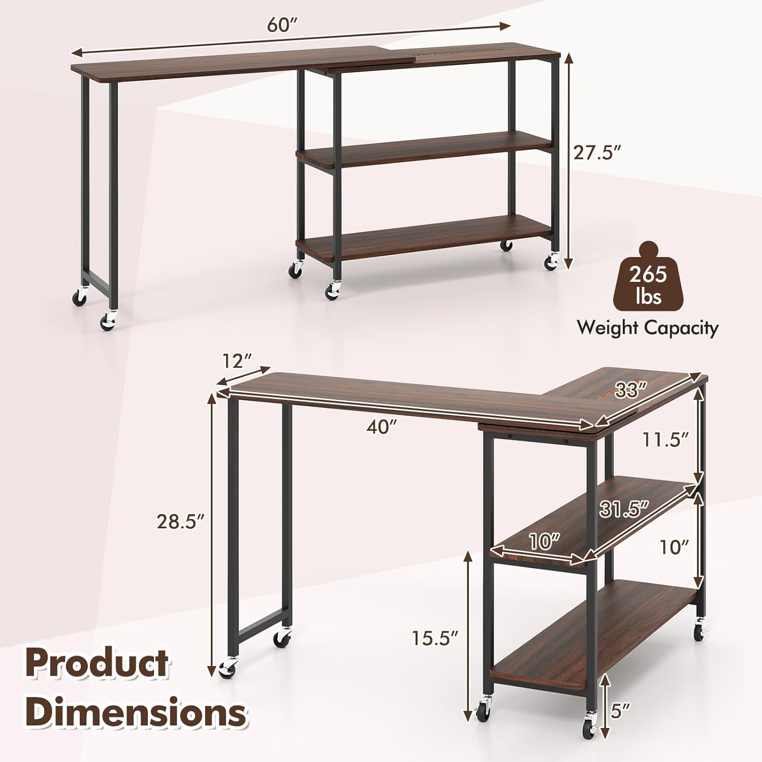 360 °   Mesa Lateral Rotativa  - Desk Setup Ideas avaliação e preço
