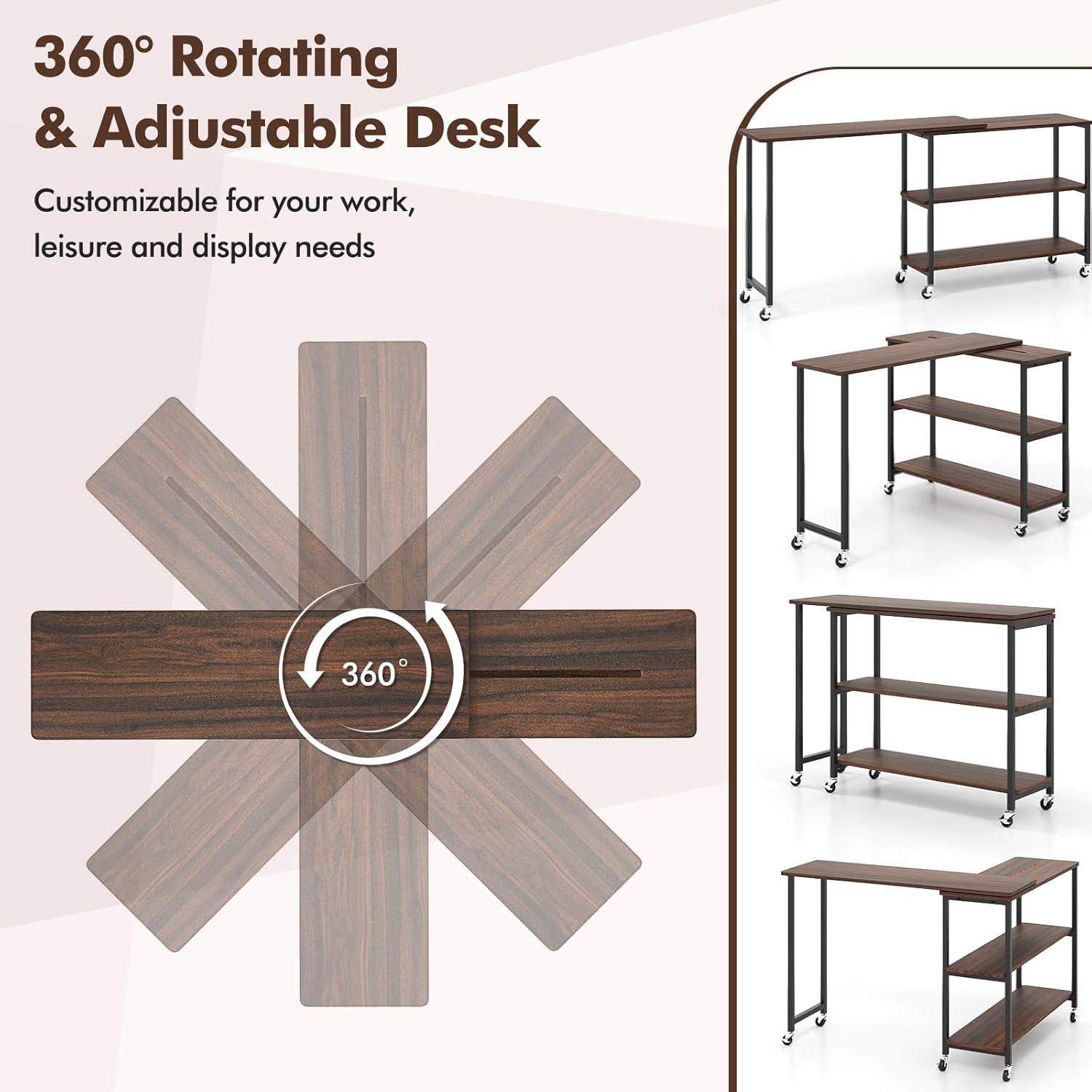 360 °   Mesa Lateral Rotativa  - Desk Setup Ideas avaliação e preço