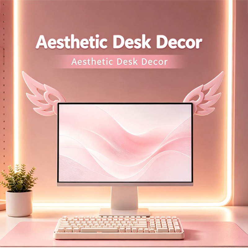 Decoração Kawaii 3D com Asas p - Desk Setup Accessories Aesthetic avaliação e preço