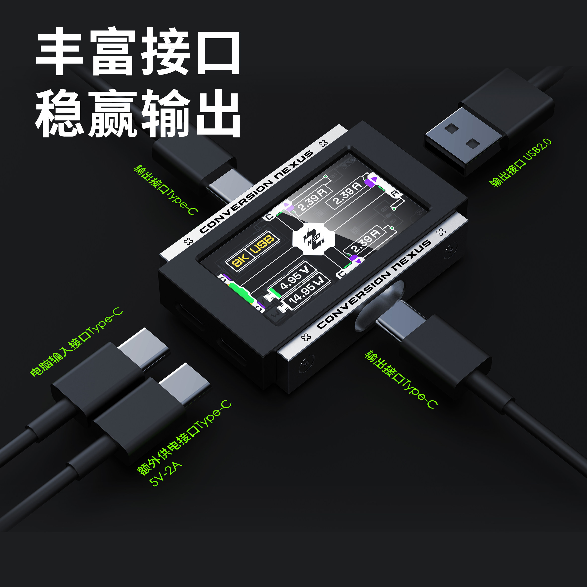 Hub USB para Jogos 2-em-3 com  - Desk Setup For 2 Laptops avaliação e preço