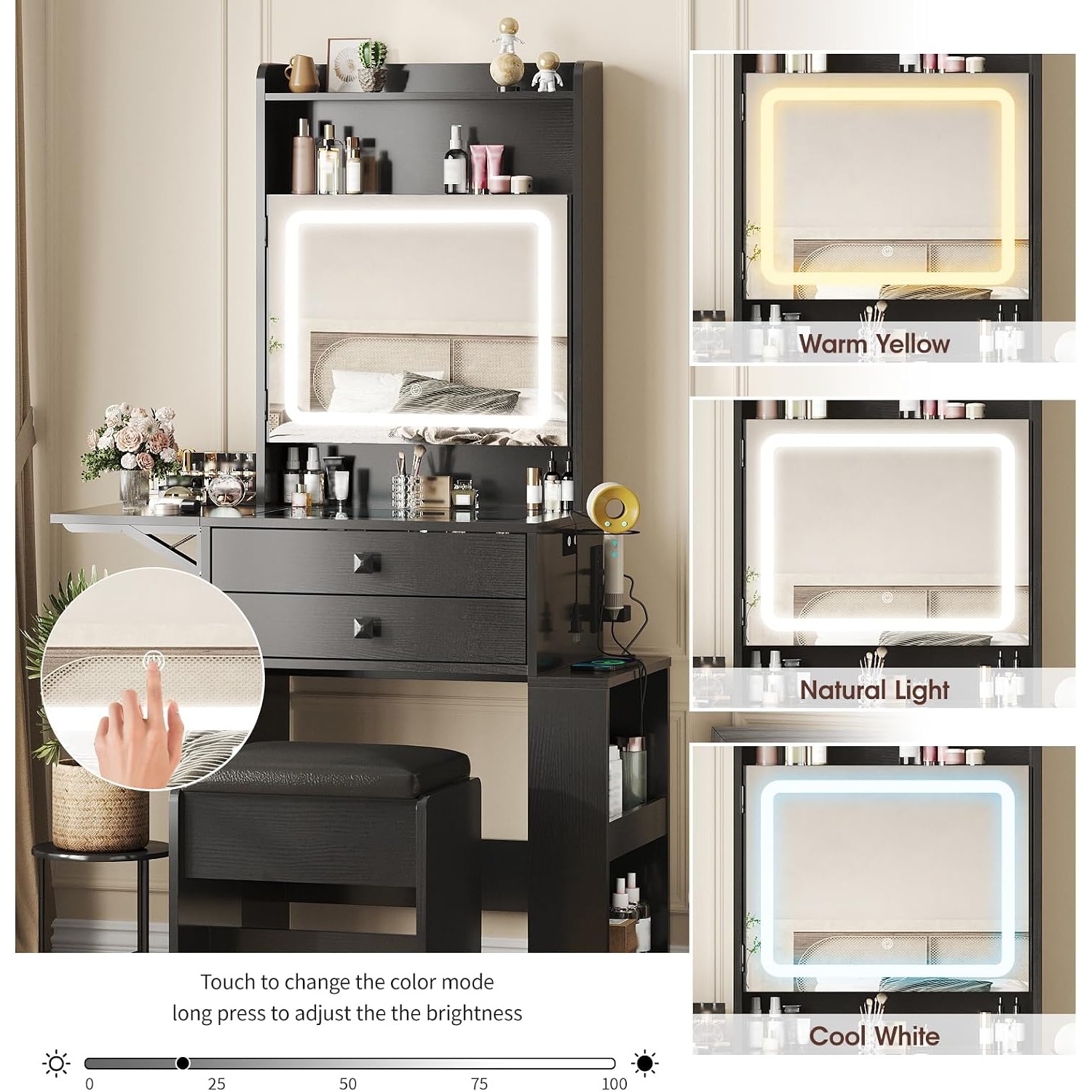 Pequena Mesa de Maquiagem com  - Desk Vanity Setup avaliação e preço