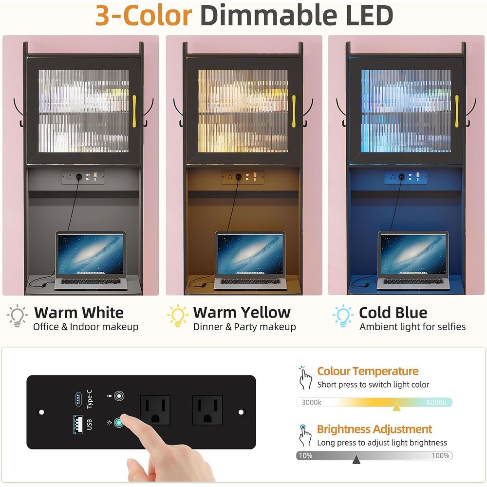 Penteadeira LED com Sensor de  - Desk Vanity Setup avaliação e preço