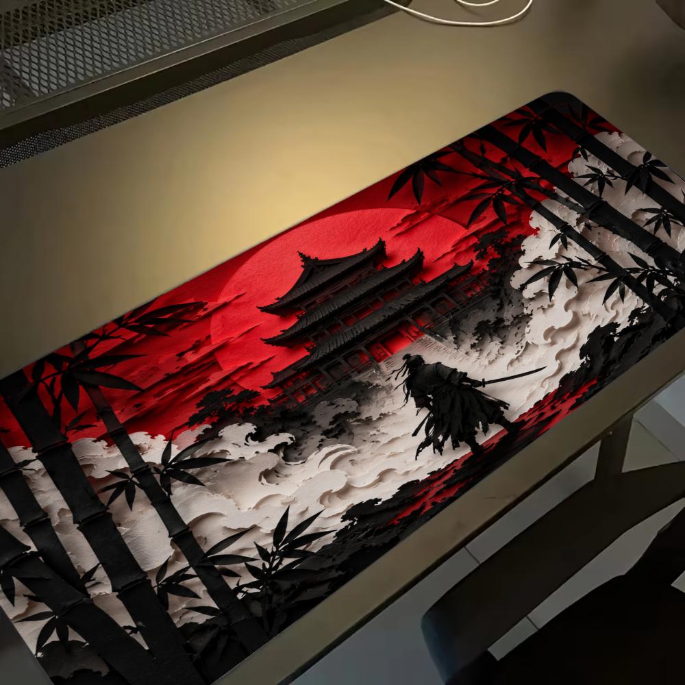 Mouse Pads Samurai Red Moon, A - Desk Setup Red avaliação e preço
