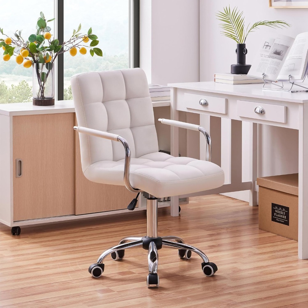 Cadeira de Maquiagem - Couro P - Desk Vanity Setup avaliação e preço