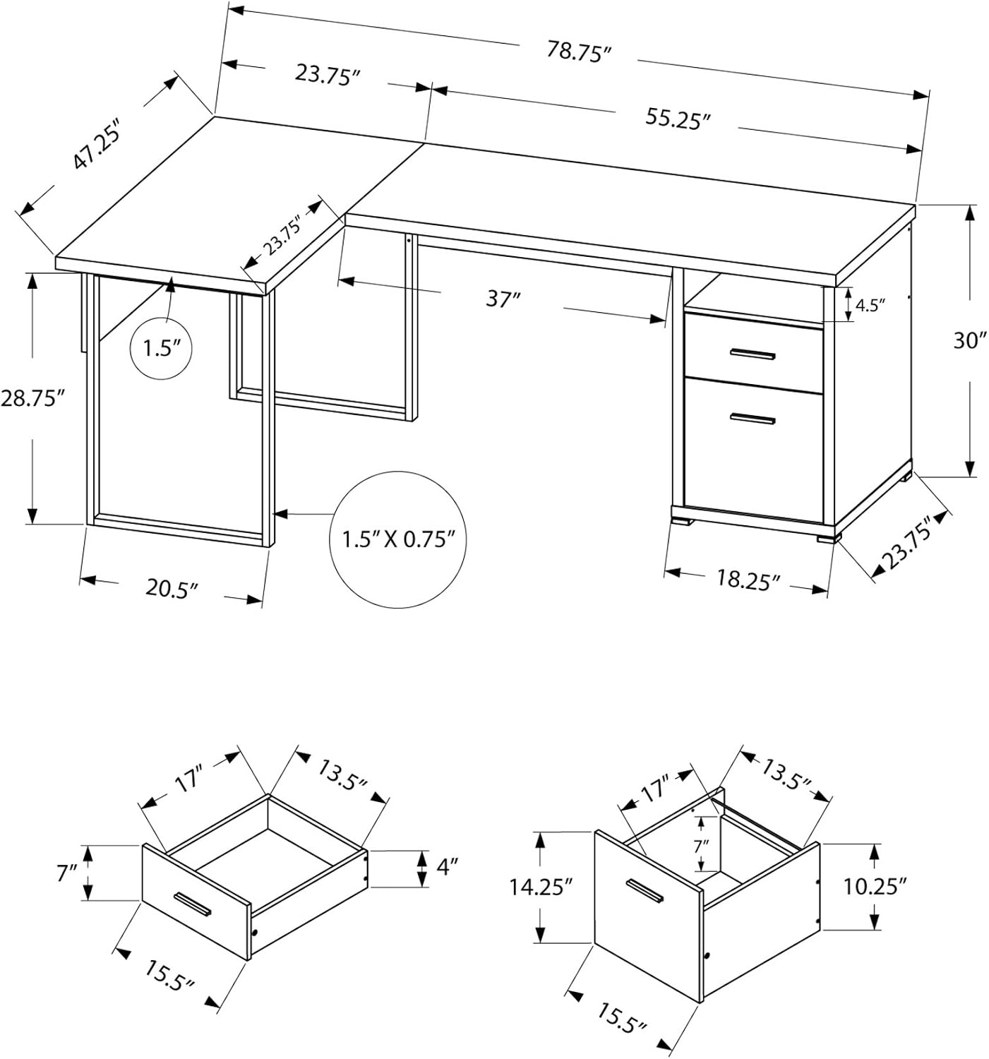 Mesa de Computador I 7257, Esc - Desk Setup L Shaped avaliação e preço