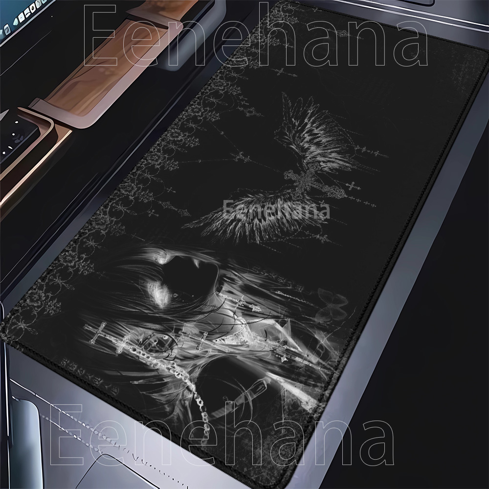 Mousepad preto e branco, estét - Desk Setup Accessories Aesthetic avaliação e preço