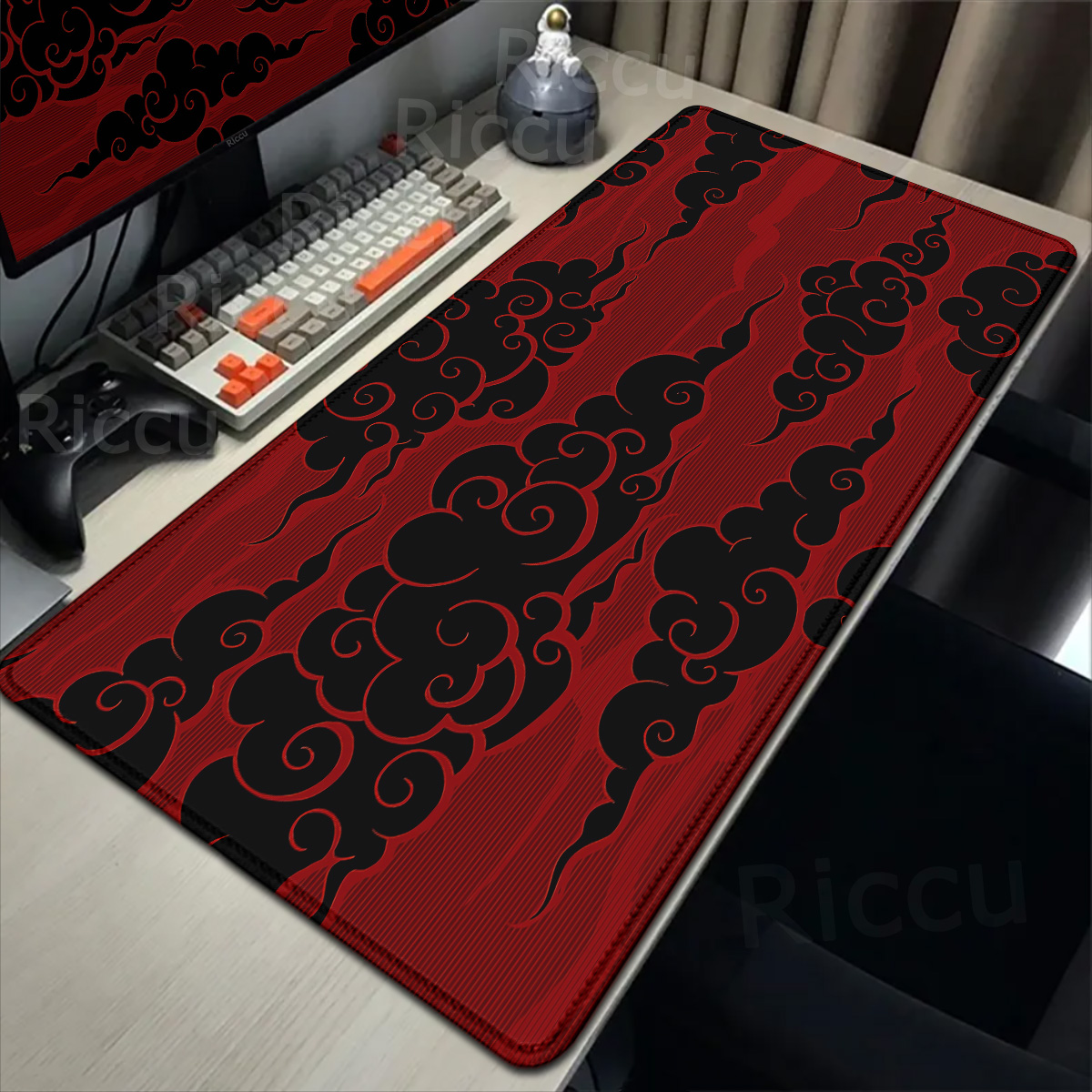 Large Red Cloud Gamer Mousepad - Desk Setup Red avaliação e preço