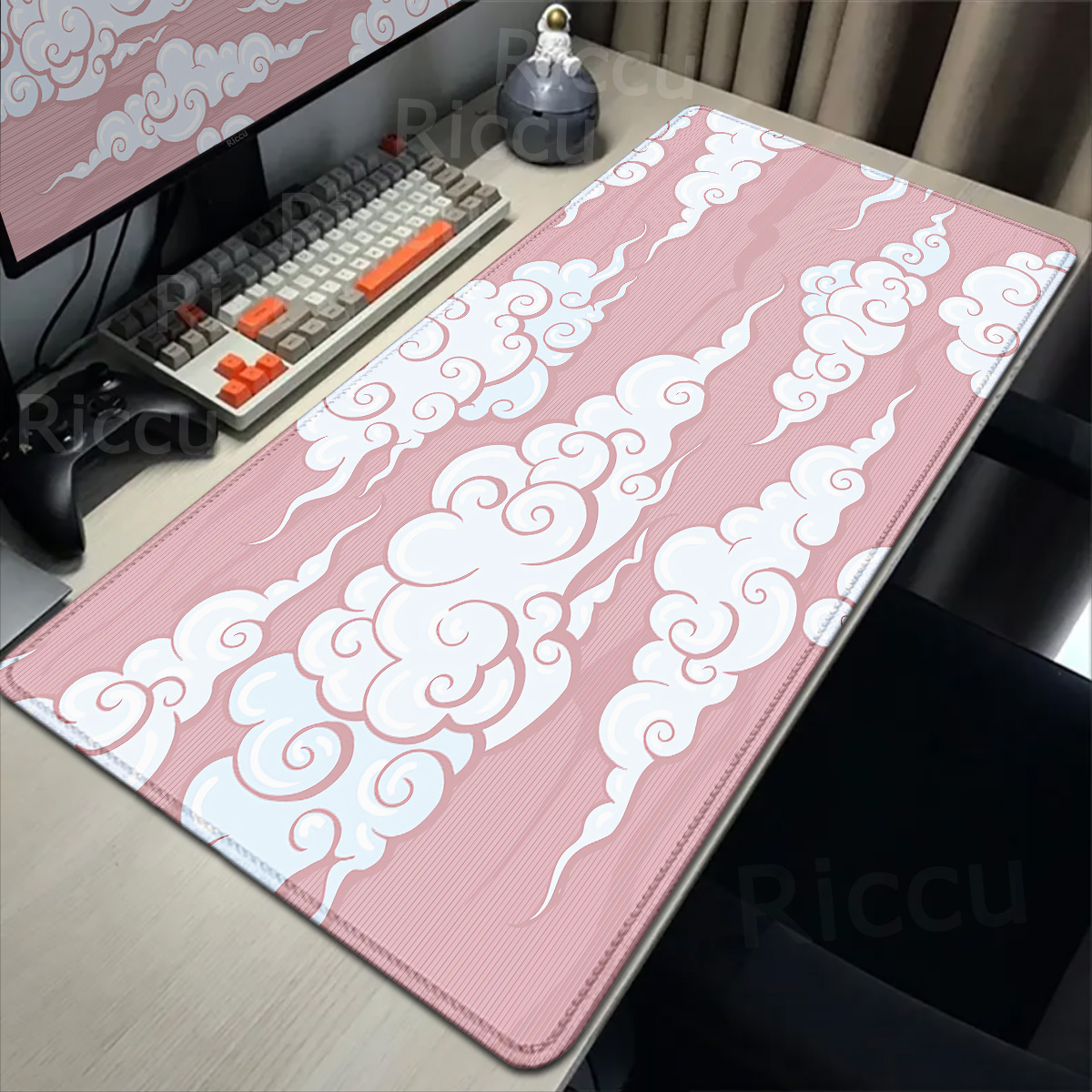 Large Red Cloud Gamer Mousepad - Desk Setup Red avaliação e preço